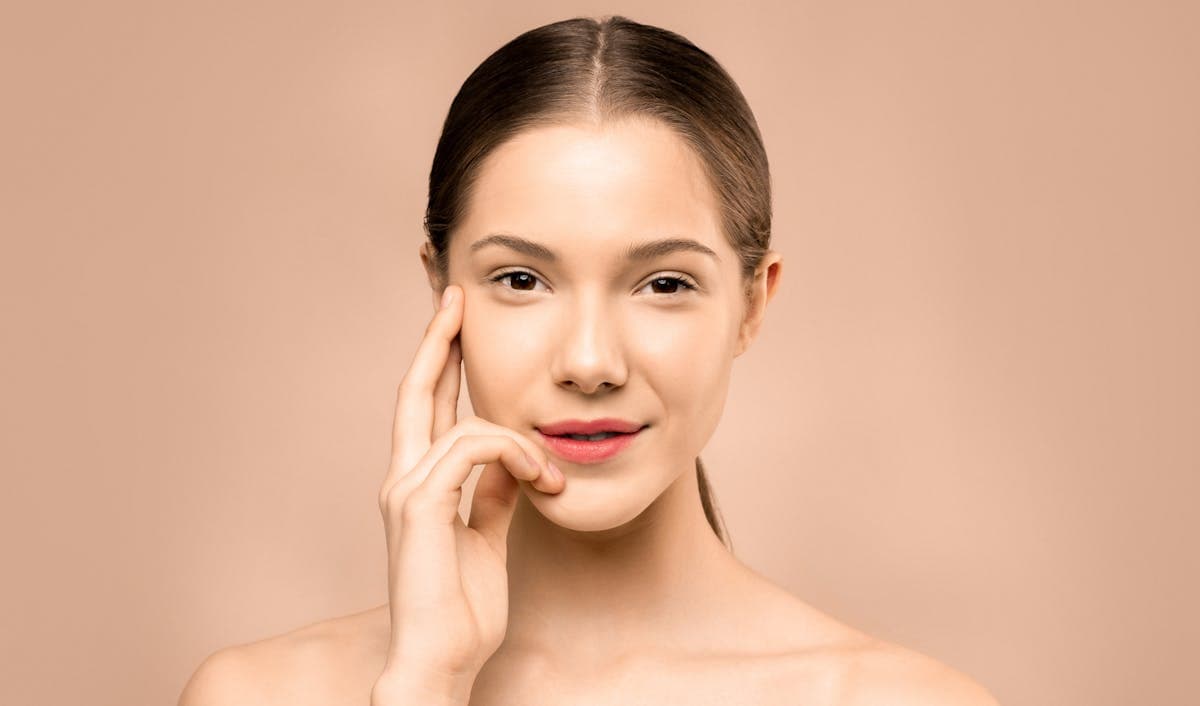Skin after the radiance ritual — visibly glowing and radiant